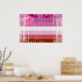 Lipstick Lesbische Pride Vlag Poster (Keuken)
