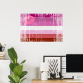 Lipstick Lesbische Pride Vlag Poster (Thuiskantoor)