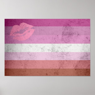 Lipstick Lesbische Pride Vlag Poster