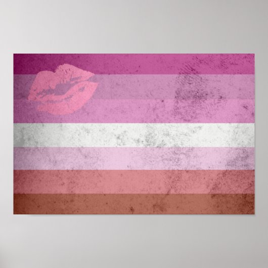 Lipstick Lesbische Pride Vlag Poster (Voorkant)