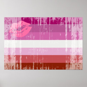 Lipstick Lesbische Pride Vlag Poster