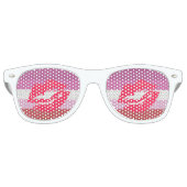 Lipstick Lesbische Pride Vlag Retro Zonnebril (Voorkant)
