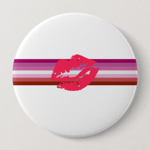 Lipstick Lesbische Pride Vlag Ronde Button 4,0 Cm