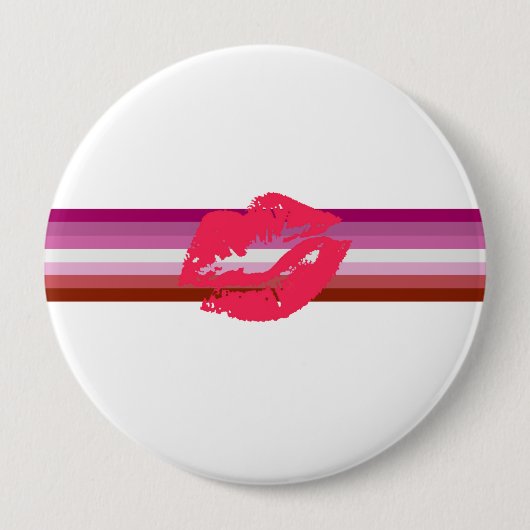 Lipstick Lesbische Pride Vlag Ronde Button 4,0 Cm (Voorkant)