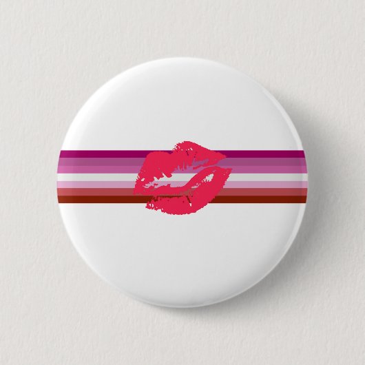 Lipstick Lesbische Pride Vlag Ronde Button 5,7 Cm (Voorkant)