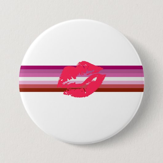 Lipstick Lesbische Pride Vlag Ronde Button 7,6 Cm (Voorkant)