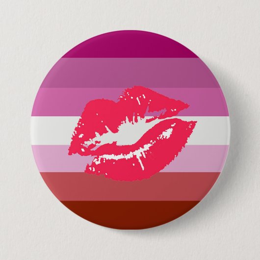Lipstick Lesbische Pride Vlag Ronde Button 7,6 Cm (Voorkant)