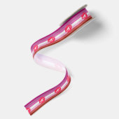 Lipstick Lesbische Pride Vlag Satijnen Lint (Achterkant)