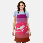 Lipstick Lesbische Pride Vlag Schort (Gedragen)