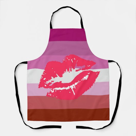 Lipstick Lesbische Pride Vlag Schort (Voorkant)