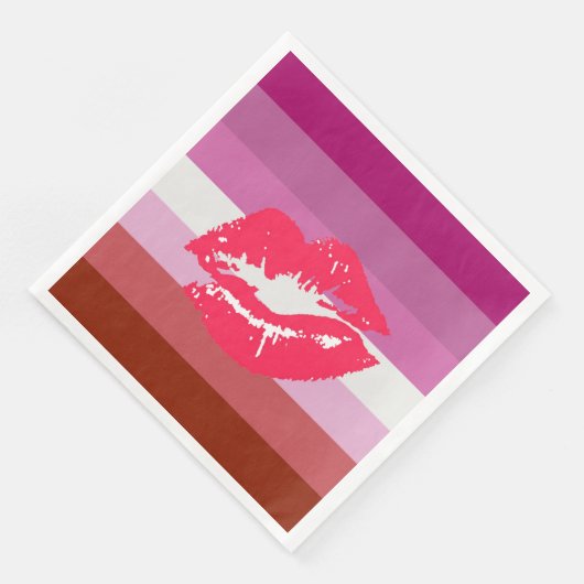 Lipstick Lesbische Pride Vlag Servet (Hoek)