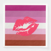 Lipstick Lesbische Pride Vlag Servet (Voorkant)