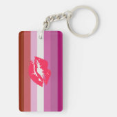Lipstick Lesbische Pride Vlag Sleutelhanger (achterkant)