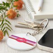 Lipstick Lesbische Pride Vlag Sleutelhanger (Voorkant Rechts)