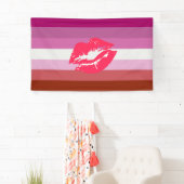 Lipstick Lesbische Pride Vlag Spandoek (Insitu)