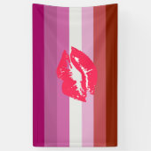 Lipstick Lesbische Pride Vlag Spandoek (Verticaal)