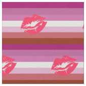 Lipstick Lesbische Pride Vlag Stof (Close Up)