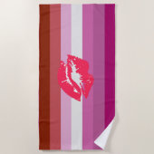 Lipstick Lesbische Pride Vlag Strandlaken (Voorkant)