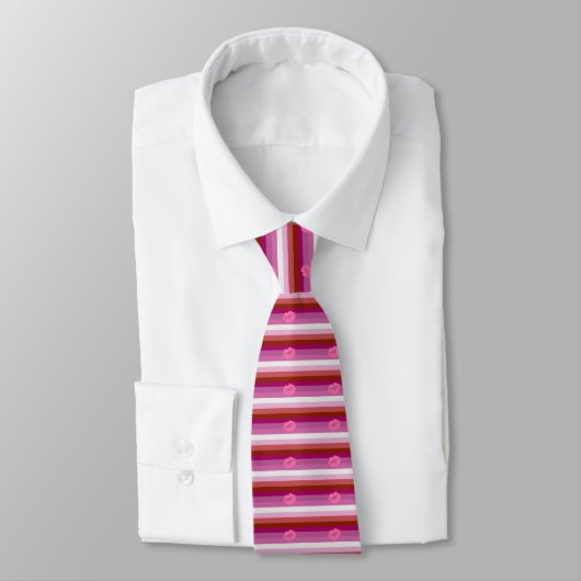 Lipstick Lesbische Pride Vlag Stropdas (Gebonden)
