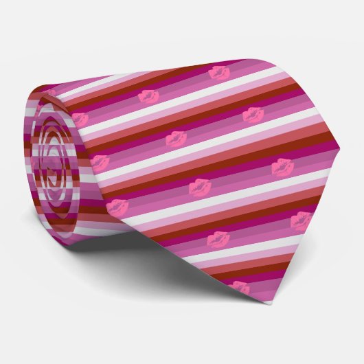 Lipstick Lesbische Pride Vlag Stropdas (Opgerold)