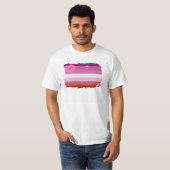 Lipstick Lesbische Pride Vlag T-shirt (Voorkant volledig)