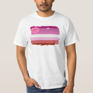 Lipstick Lesbische Pride Vlag T-shirt