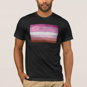 Lipstick Lesbische Pride Vlag T-shirt