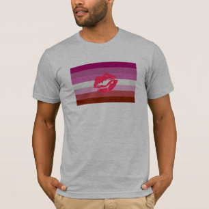 Lipstick Lesbische Pride Vlag T-shirt