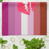 Lipstick Lesbische Pride Vlag Theedoek (Gevouwen)