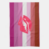 Lipstick Lesbische Pride Vlag Theedoek (Verticaal)