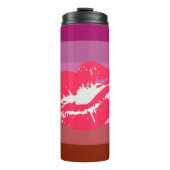 Lipstick Lesbische Pride Vlag Thermosbeker (Voorkant)