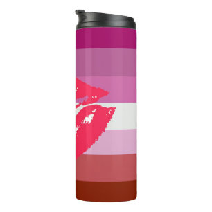 Lipstick Lesbische Pride Vlag Thermosbeker