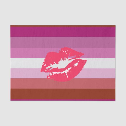 Lipstick Lesbische Pride Vlag Tissuepapier (Voorkant)