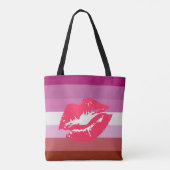 Lipstick Lesbische Pride Vlag Tote Bag (Achterkant)
