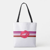Lipstick Lesbische Pride Vlag Tote Bag (Achterkant)