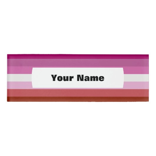 Lipstick-lesbische pridevlag naambadge (Voorkant)