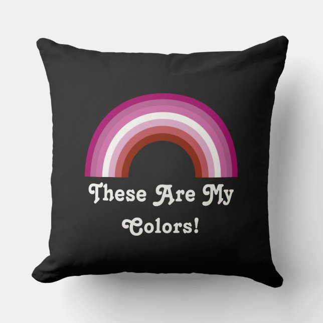Lipstick Lesbische trots regenboog Worp Kussen (Voorkant)