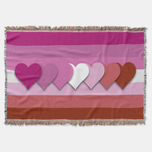 Lipstick lesbische trotsvlag met harten dekbed deken