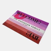 Lipstick Lesbische Vlag Strand Gepersonaliseerde W Deurmat (Schuin)