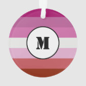 Lipstick lesbische vlagontwerp met monogram o ornament (achterkant)