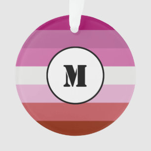 Lipstick lesbische vlagontwerp met monogram o ornament