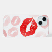 Lipstick Lippen iPhone 15 Case (Achterkant horizontaal)