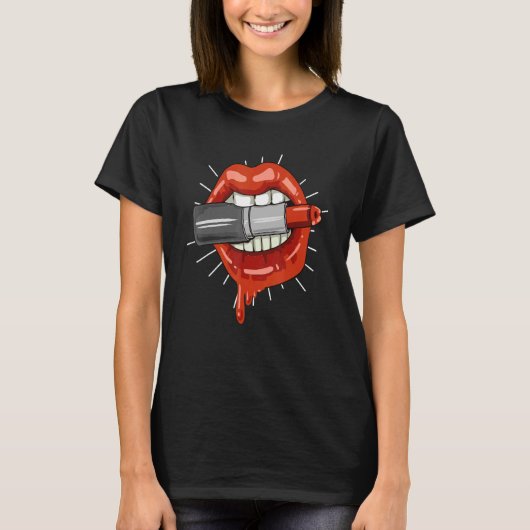 Lipstick Lips Lipstick Makeup Artist T-shirt (Voorkant)