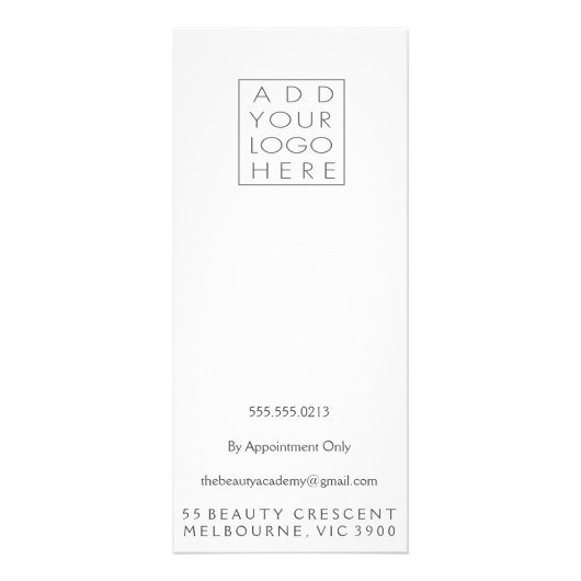 Lipstick make-up artiest Beautician Menu prijslijs (Achterkant)