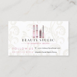 Lipstick Make-up roze goud schoonheidssalon elegan Visitekaartje