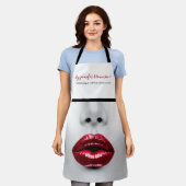 Lipstick Makeup Artiest red lips Verkopen Schort (Gedragen)