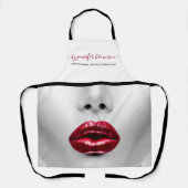 Lipstick Makeup Artiest red lips Verkopen Schort (Voorkant)