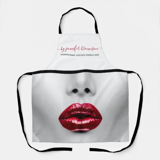 Lipstick Makeup Artiest red lips Verkopen Schort (Voorkant)