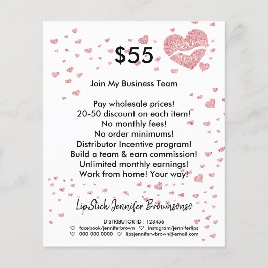 Lipstick Makeup Distributor Flyer (Achterkant)