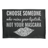 Lipstick Makeup Inspirerend Quote Black White Kussensloop (Voorkant)